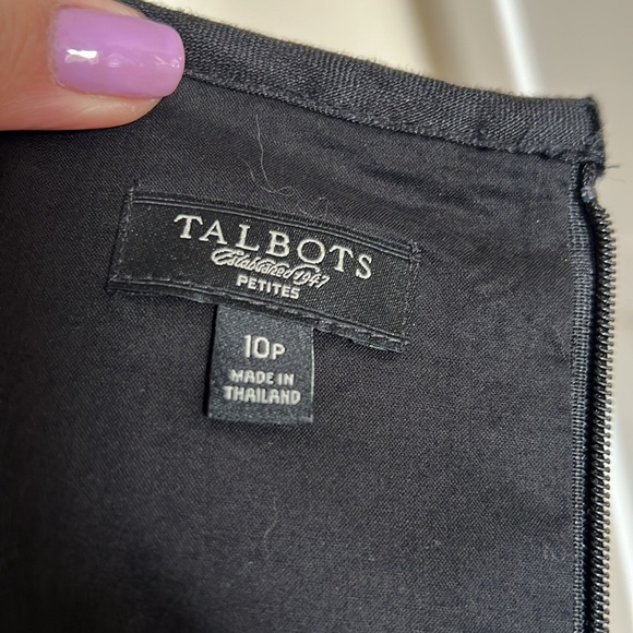 Talbots Black Sheath Linen Dress V-Neck Sleeveless - Picture 8 of 10